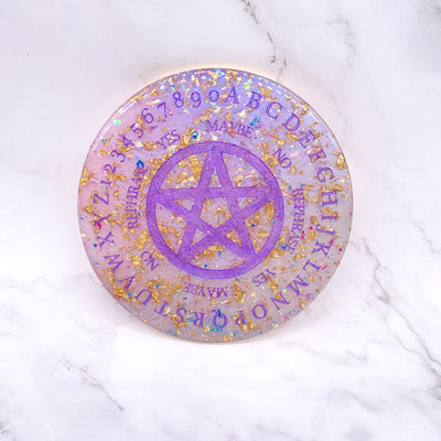 Purple Opalescent Gold Flake Pendulum Board Stargazer Goods