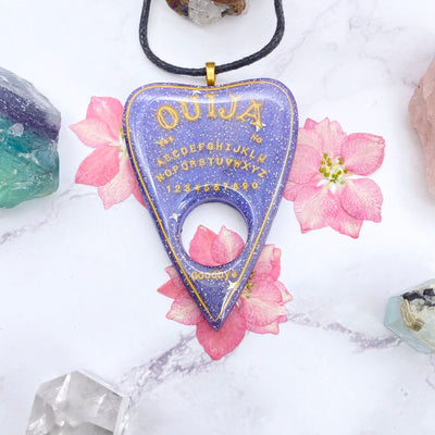 Purple Glitter Ouija Planchette Necklace | Stargazer Goods