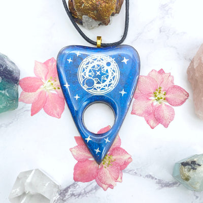 Magic Circle Blue Ouija Planchette Necklace | Stargazer Goods