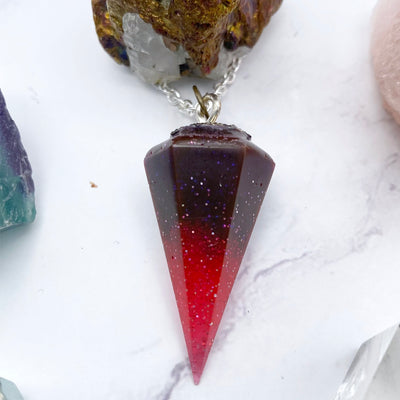 Purple and Pink Ombre Pendulum Pendant Necklace | Stargazer Goods