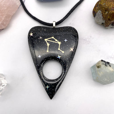 Black Libra zodiac Ouija Planchette Necklace Stargazer Goods