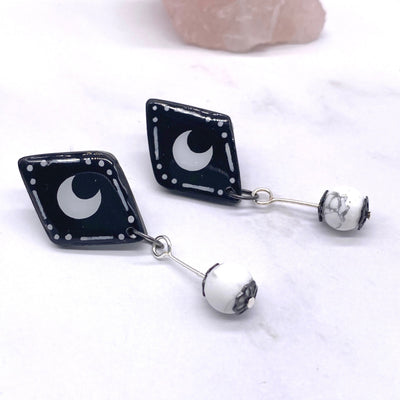 Celestial Black Moon Dangle Earrings Stargazer Goods