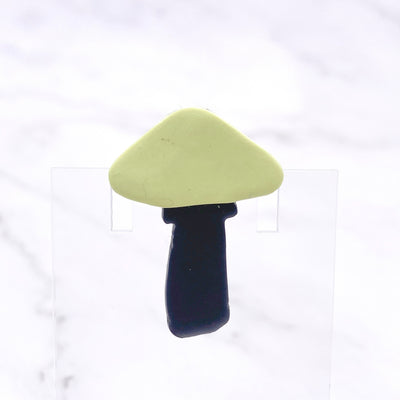 Yellow Black Mushroom Pin. Cottagecore witch pastel goth accessory.Polymer Clay  Lapel Pin for Mushroom lovers