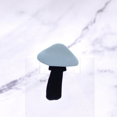Blue Black Mushroom Pin. Cottagecore witch pastel goth accessory. Polymer Clay Lapel Pin for Mushroom lovers