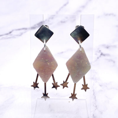 Pastel Rhombus Diamond Stud Earrings Cottagecore Celestial Witchcore Pastel Goth BOHO Simplistic minimalist Jewelry