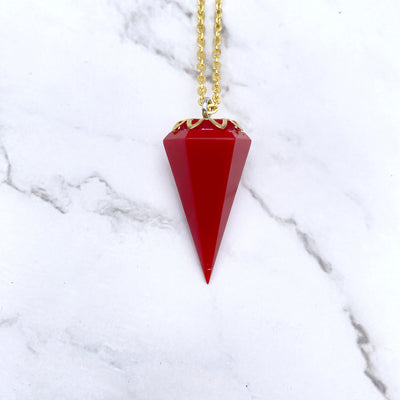 Blood Red Pendulum Necklace | Vampire Victorian Divination Jewelry