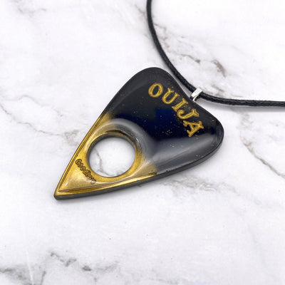 Black Chrome Dipped Ouija Planchette Necklace