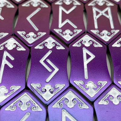 Chrome Color Shifting Runestones | Purple Blue Gold Runes | Resin Divination Tools | Wiccan Witch Cottagecore Gifts