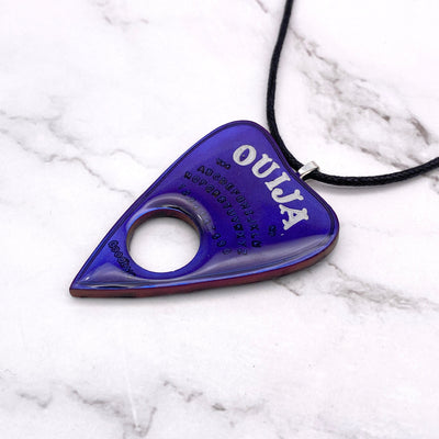 Blue Purple Ouija Planchette Necklace | Chrome Color Shift Jewelry