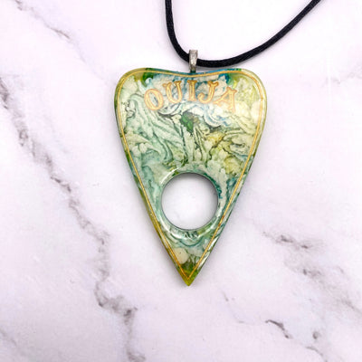 Green Cloud Ouija Planchette Necklace | Ocean Inspired Jewelry